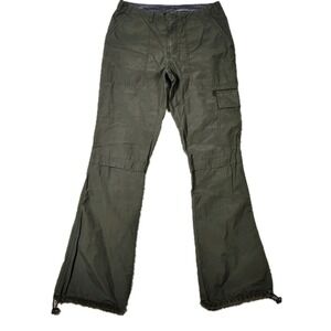 Abercrombie & Fitch Y2K Cargo Pants Women's 4 Olive Green Zip Hem Utility